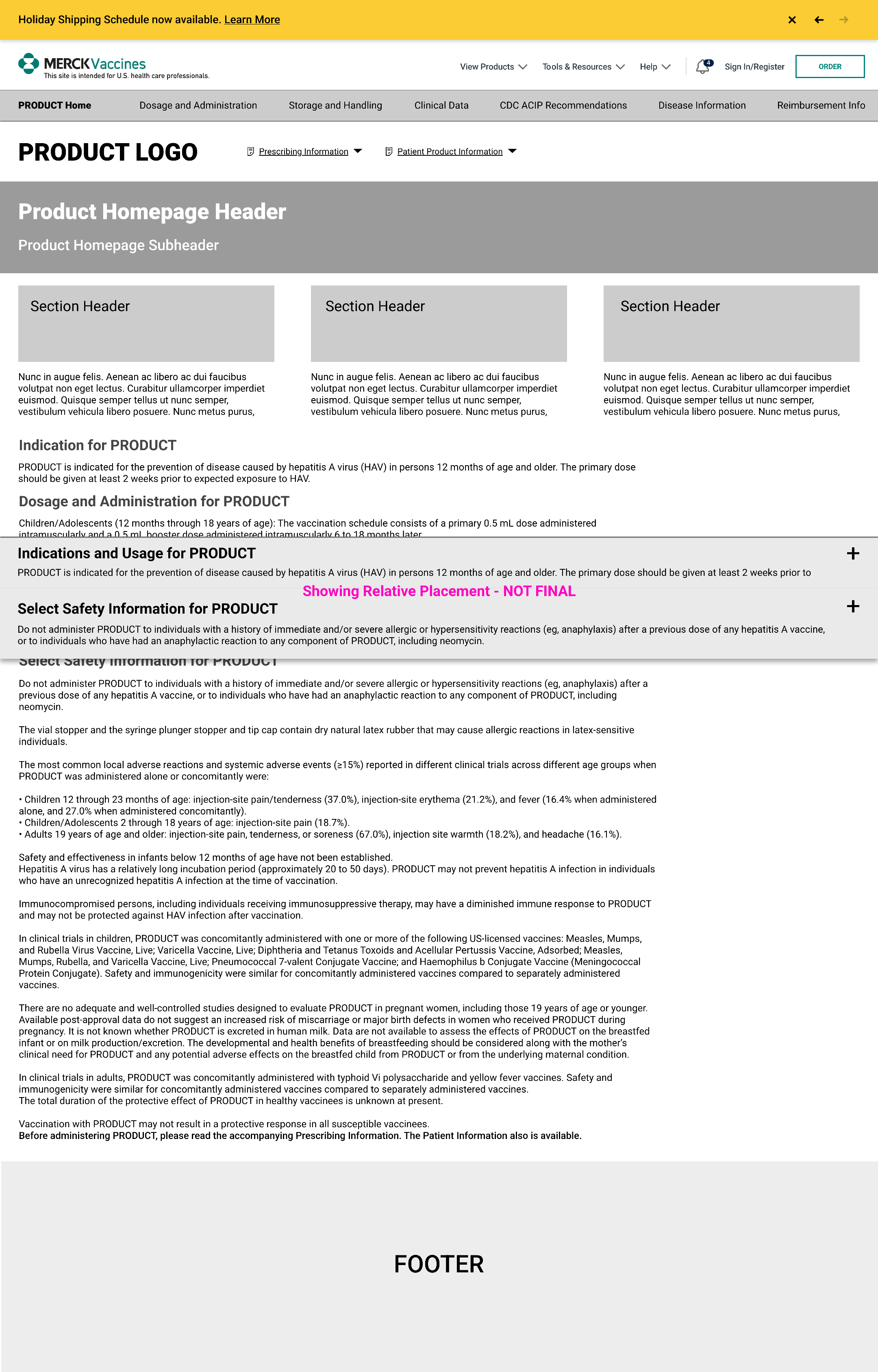 Template wireframe at 1440px desktop width